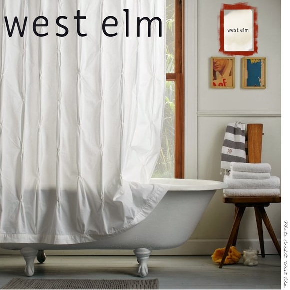 West Elm Other - West Elm • 🆕 • Pintuck Shower Curtain • White • 100% Cotton